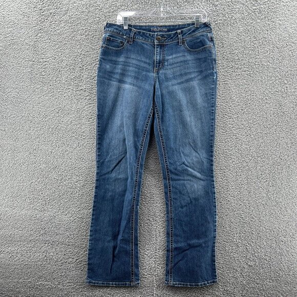 Maurices Straight Leg Jeans Womens 11/12 Long Blue Stretch Denim - Picture 1 of 8